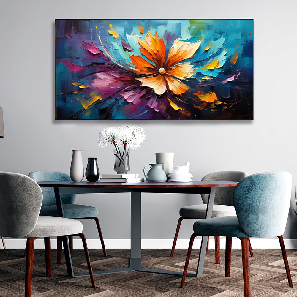 Blooming Flower Painting On Canvas Handmade Oil Painting Wall Art Abstract Colored Floral Modern Living Room Decor Picture Unframed